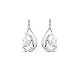 Naiomy silver earrings double drop zirconia N5P74