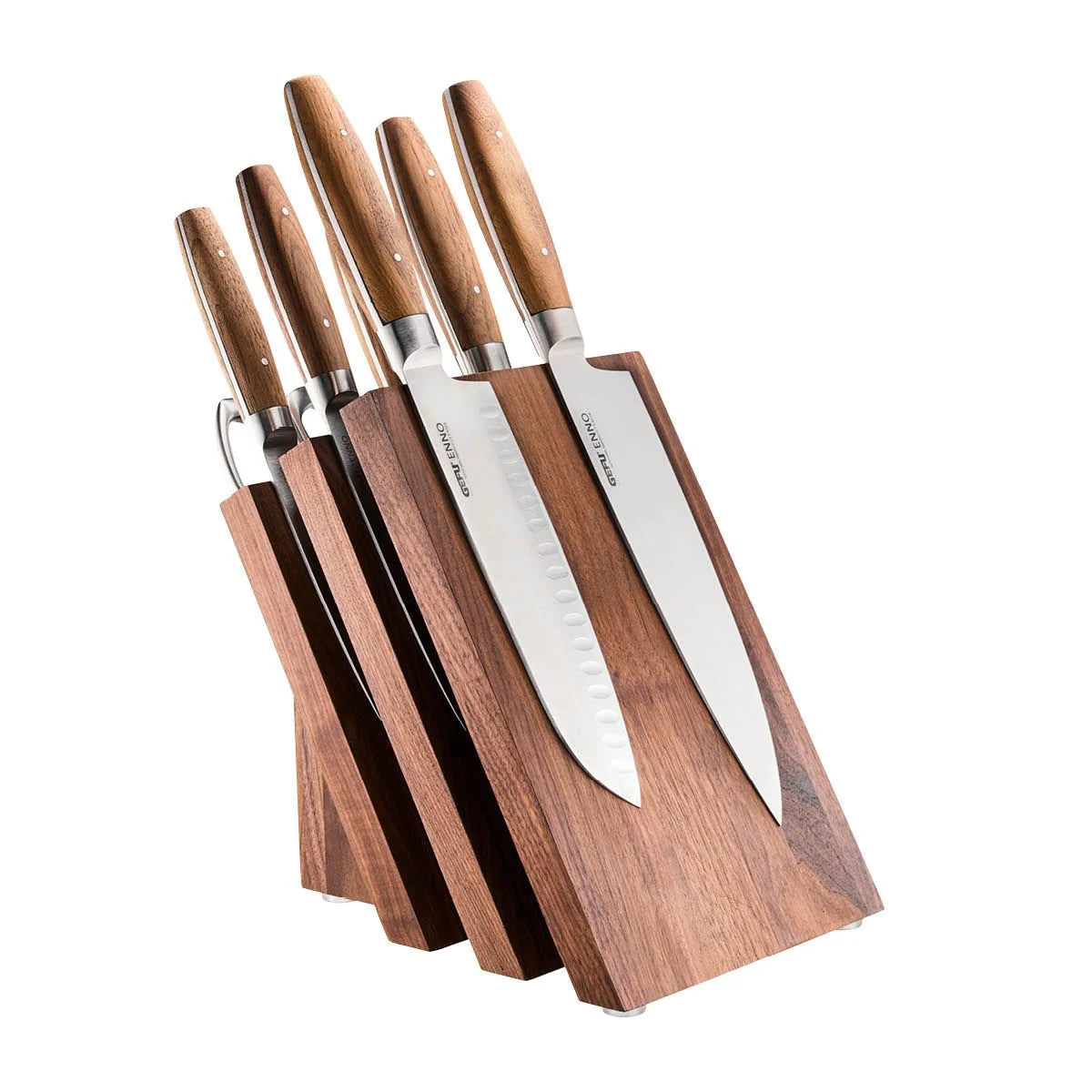 GEFU Enno magnetic knife block walnut