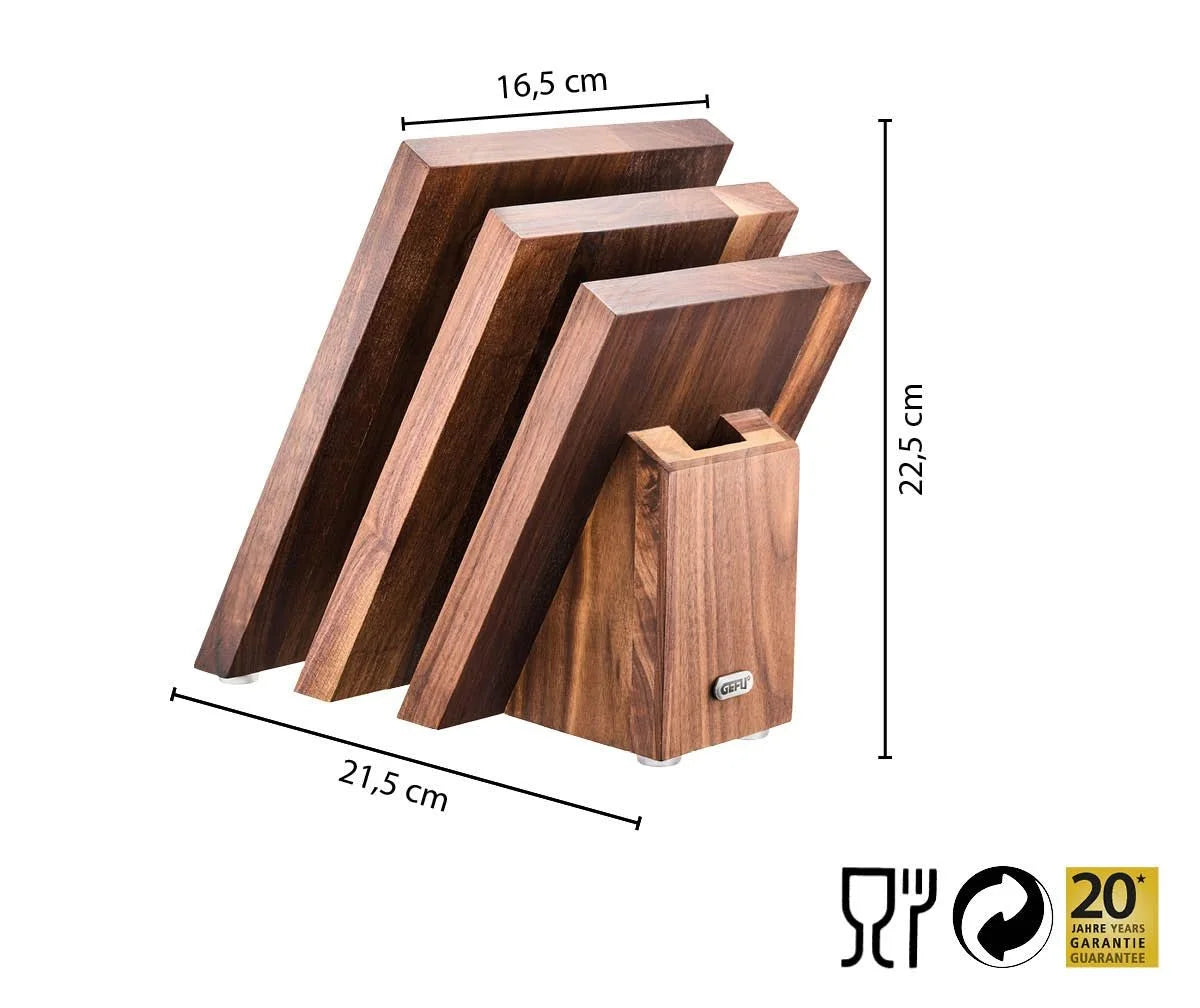 GEFU Enno magnetic knife block walnut