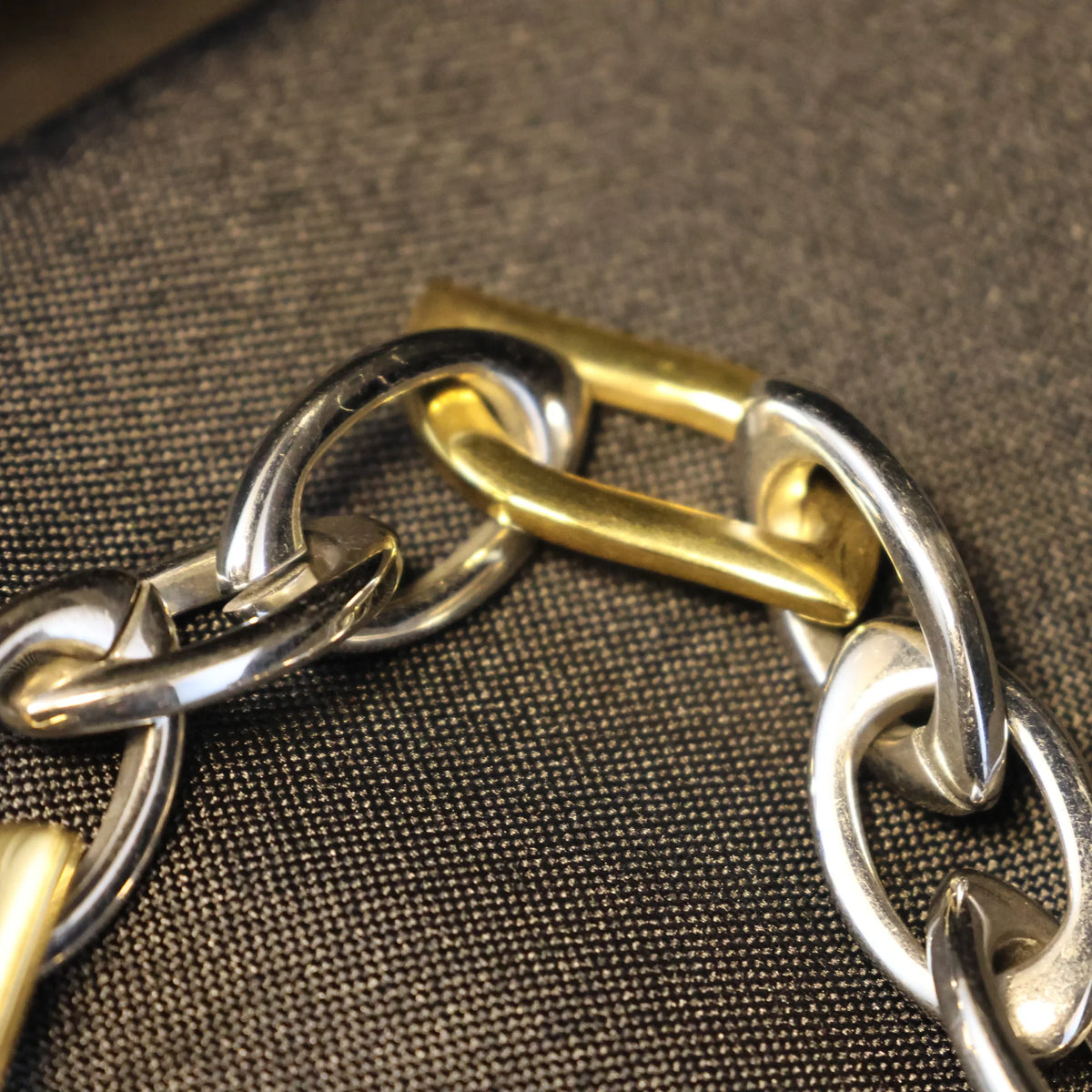 Stainless Steel Bracelet large bicolor links RY100