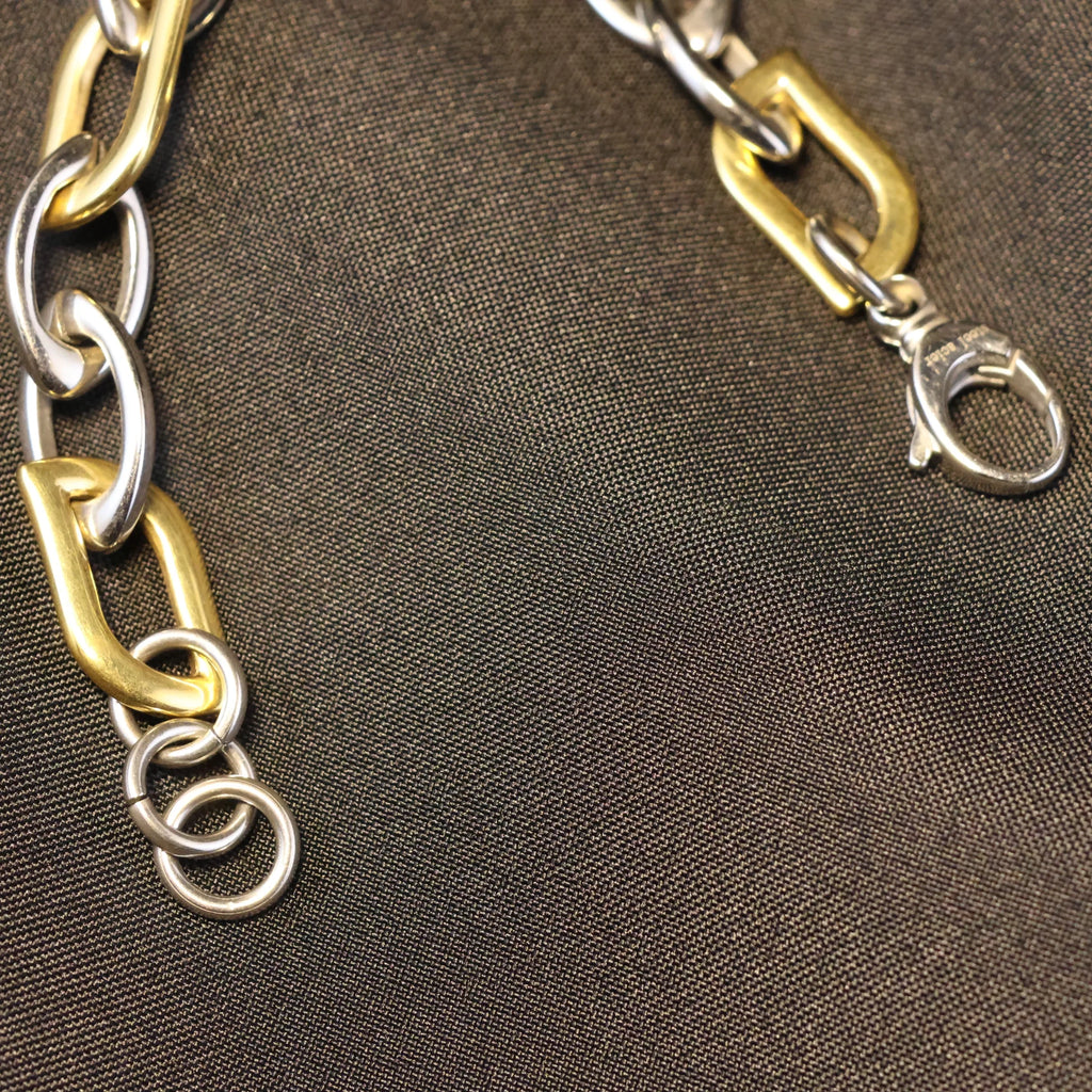Stainless Steel Bracelet large bicolor links RY100