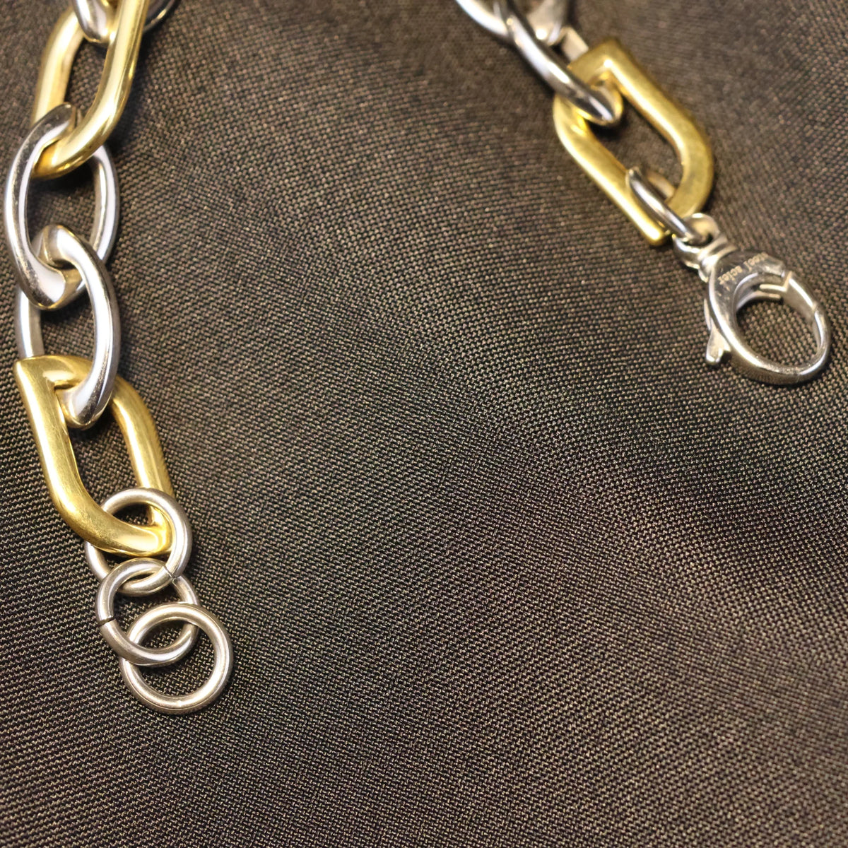 Stainless Steel Bracelet large bicolor links RY100