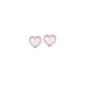 Naiomy Princess silver children's earrings pink Hearts PB085