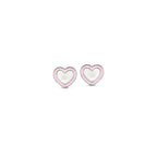 Naiomy Princess silver children's earrings pink Hearts PB085