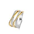 Naiomy silver ring bicolor thick band N4H51