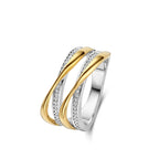 Naiomy silver ring bicolor thick band N4H51