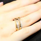 Naiomy silver ring bicolor thick band N4H51