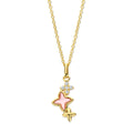 Naiomy gold plated silver necklace ladies triple star pendant N5G52