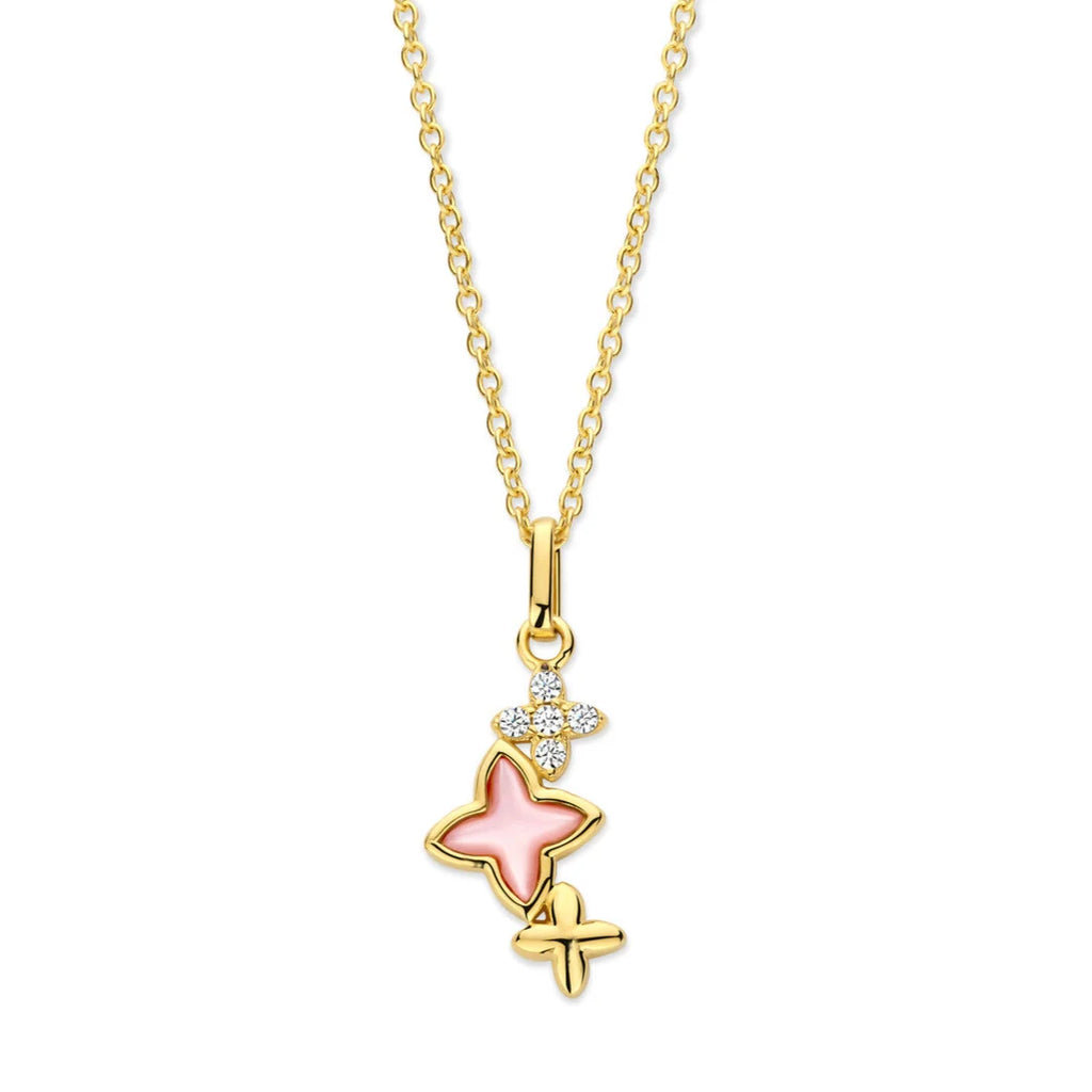Naiomy gold plated silver necklace ladies triple star pendant N5G52