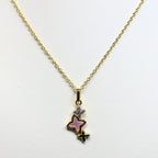 Naiomy gold plated silver necklace ladies triple star pendant N5G52