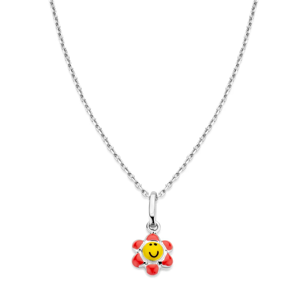 Naiomy Princess silver children's necklace yellow/red flower PI144