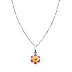 Naiomy Princess silver children's necklace yellow/red flower PI144