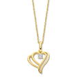 Naiomy gold plated silver necklace ladies open heart zirconia pendant N5Q63