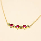 Necklace yellow gold 18 carat brilliant ruby charm 068539RA
