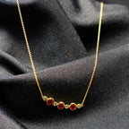 Necklace yellow gold 18 carat brilliant ruby charm 068539RA
