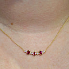Necklace yellow gold 18 carat brilliant ruby charm 068539RA