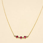 Necklace yellow gold 18 carat brilliant ruby charm 068539RA