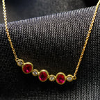 Necklace yellow gold 18 carat brilliant ruby charm 068539RA