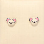 Silver children's earrings koala bear