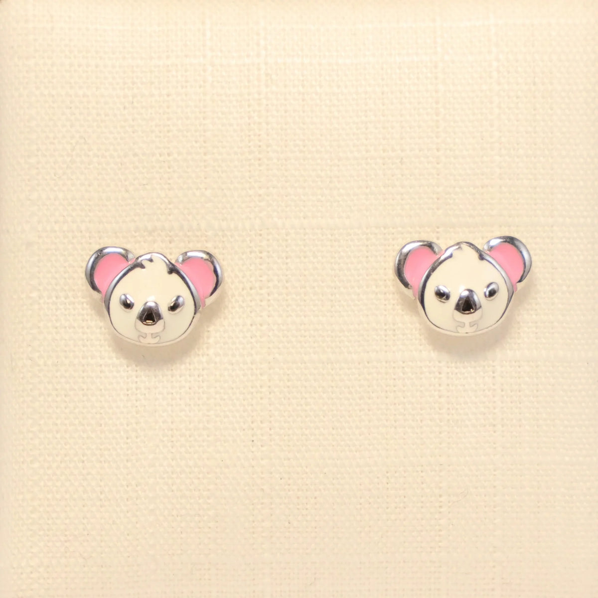 Silver children's earrings koala bear