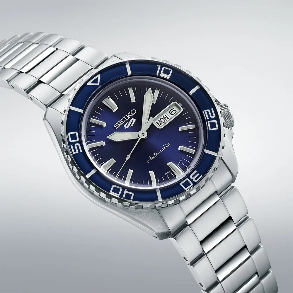 Seiko 5 Sports SRPK97K1 watch blue/silver retro dial