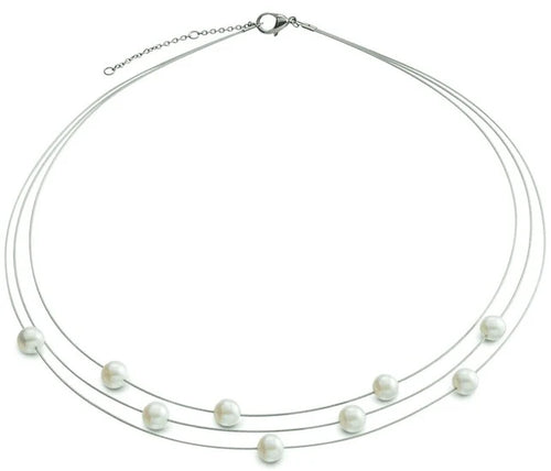 Boccia Titanium Necklace with Pearl 08041-01