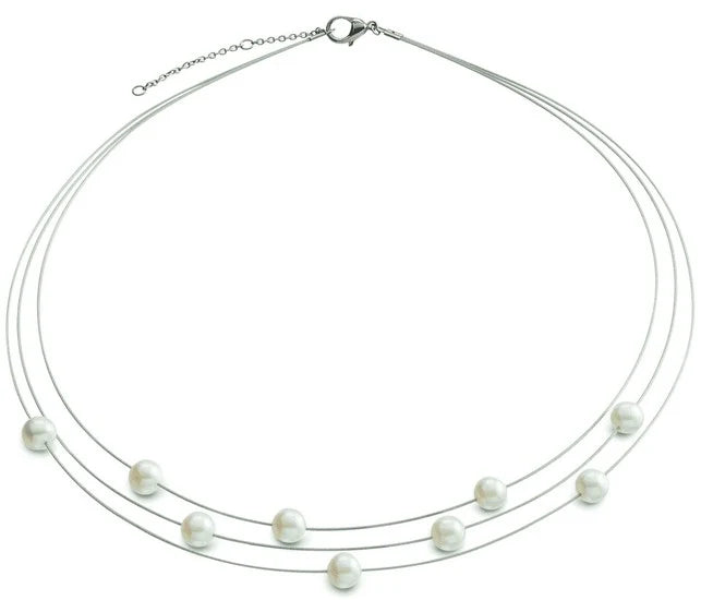 Boccia Titanium Necklace with Pearl 08041-01