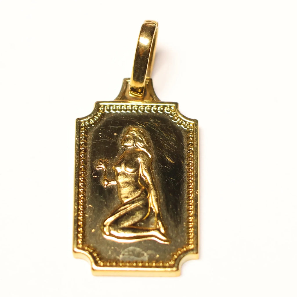 Plaque zodiac sign frame pendant mermaid