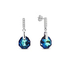 Spark Silver Drop Earrings blue swarovski KC643611BZ