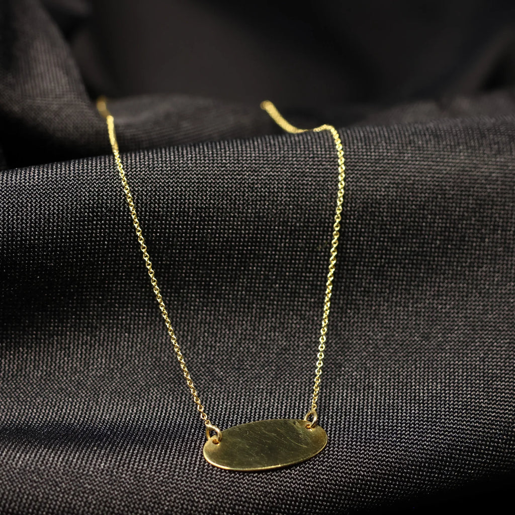 18kt yellow gold chain with plate 060387