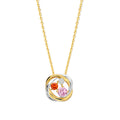 Naiomy bicolor gold plated necklace ladies nest colored zirconia pendant N5F58