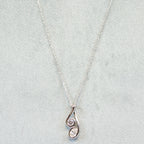 Naiomy silver necklace women double zirconia pendant N5D68