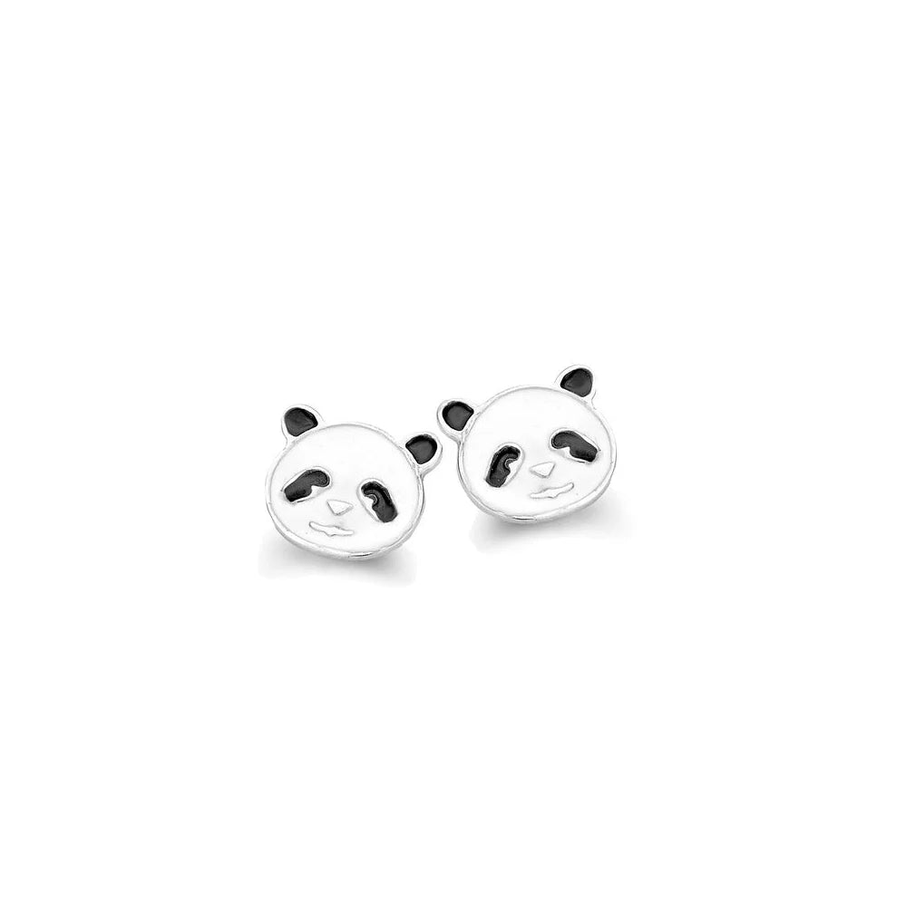 Silver children's earrings panda head Naiomy Princess PB038