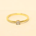 Gold ring 18 carat yellow brilliant 9A1824A cube setting