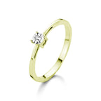 Gold ring 18 carat yellow brilliant 9A1824A cube setting