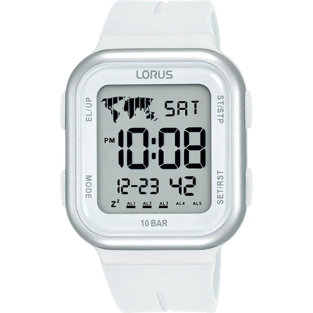 Lorus watch unisex R2355PX-9 digital white rubber strap