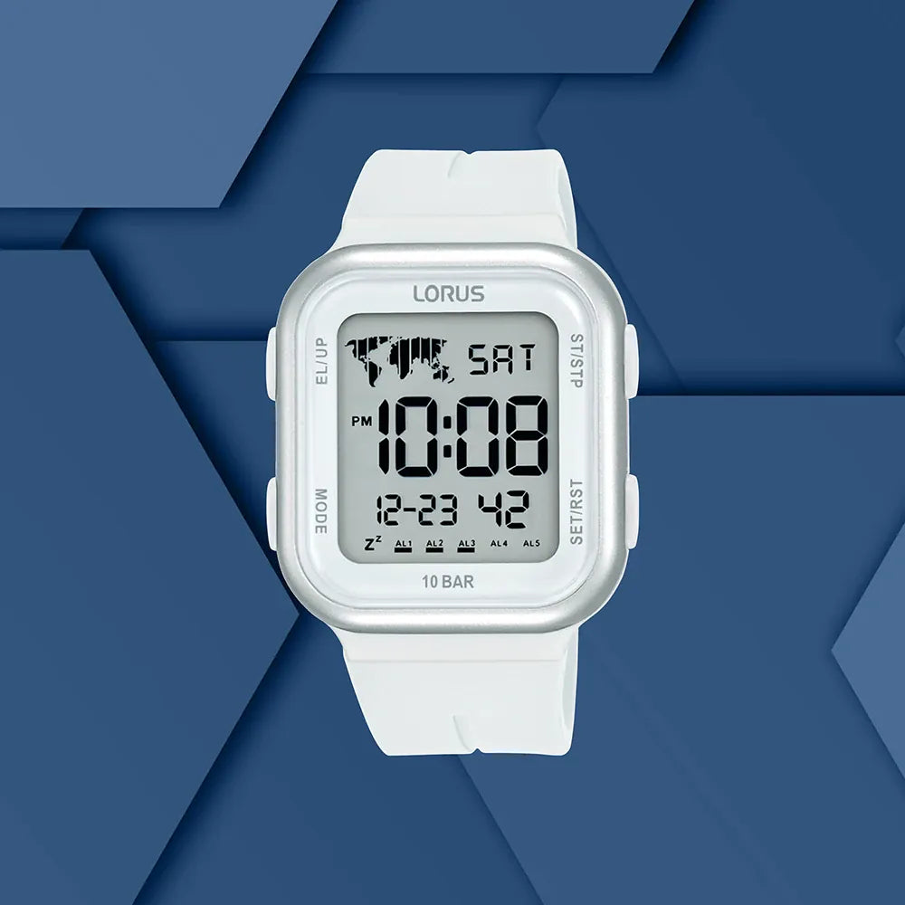 Lorus watch unisex R2355PX-9 digital white rubber strap