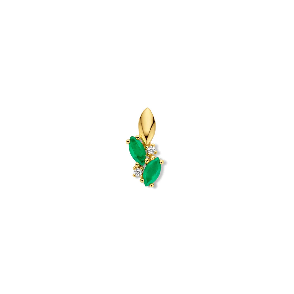 18KT yellow gold pendant with emerald and brilliant 067215/EA