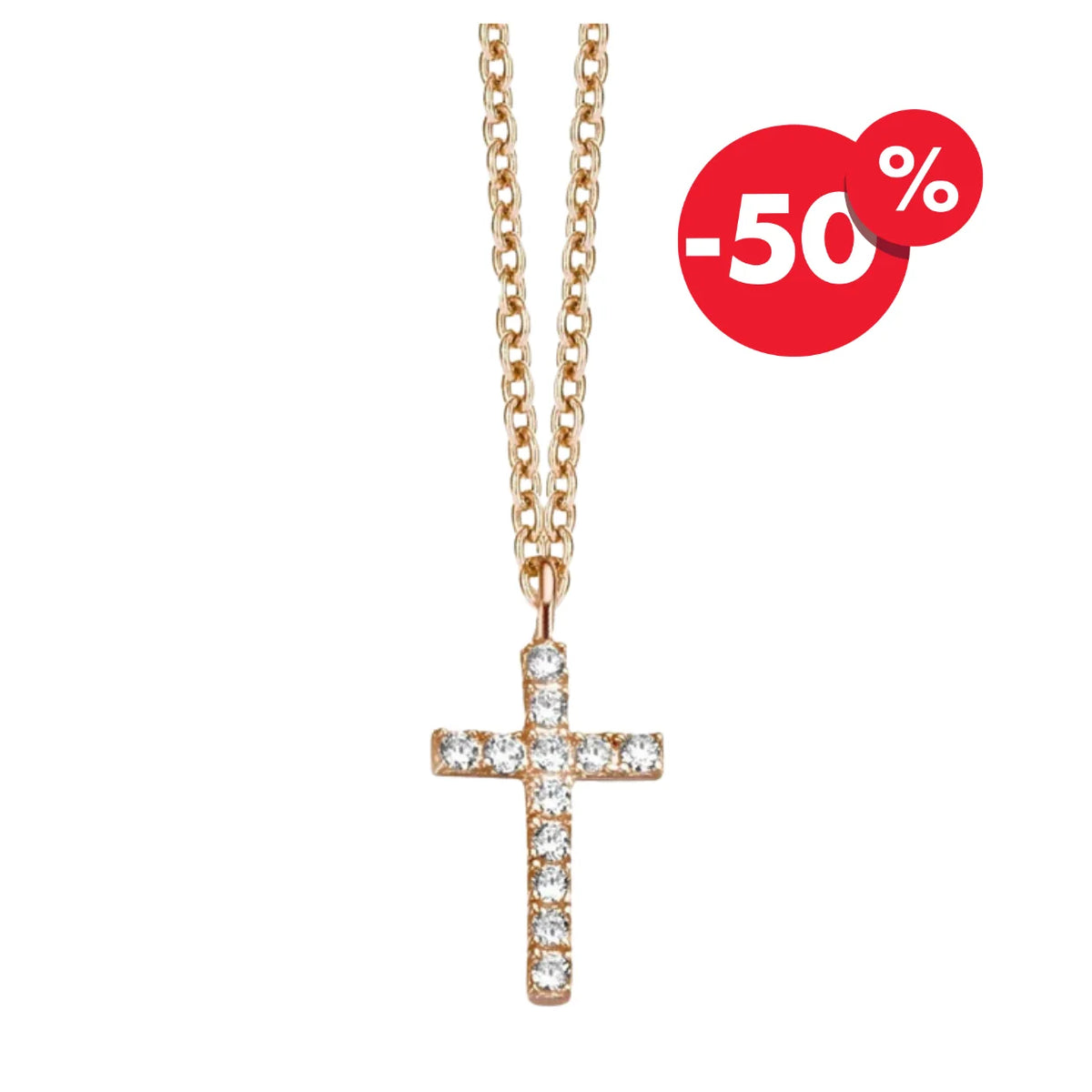 Rose silver necklace Cross pendant B4A05 Naiomy
