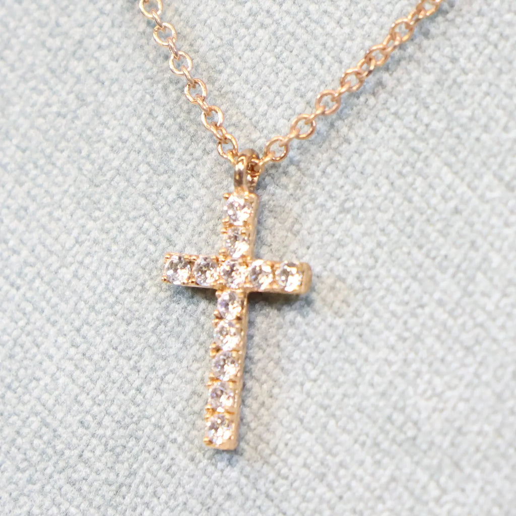 Rose silver necklace Cross pendant B4A05 Naiomy