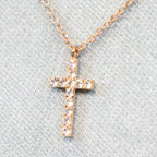 Rose silver necklace Cross pendant B4A05 Naiomy