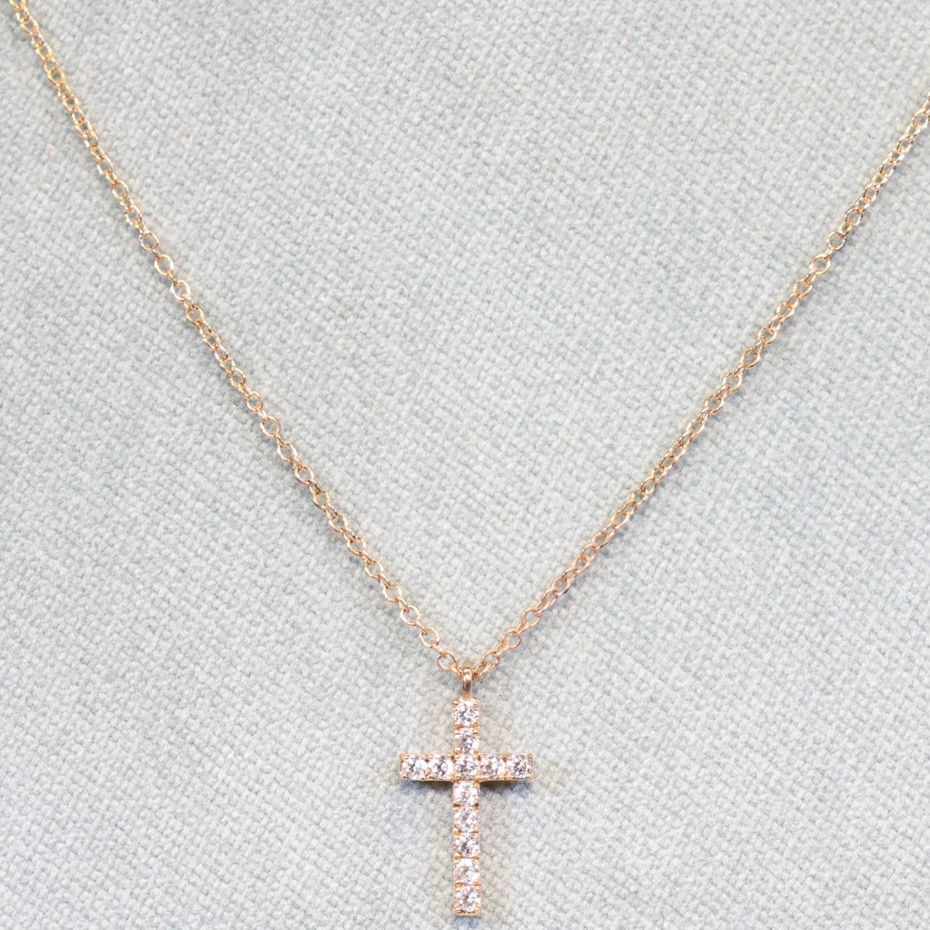 Rose silver necklace Cross pendant B4A05 Naiomy