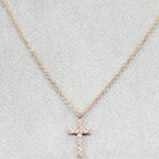 Rose silver necklace Cross pendant B4A05 Naiomy