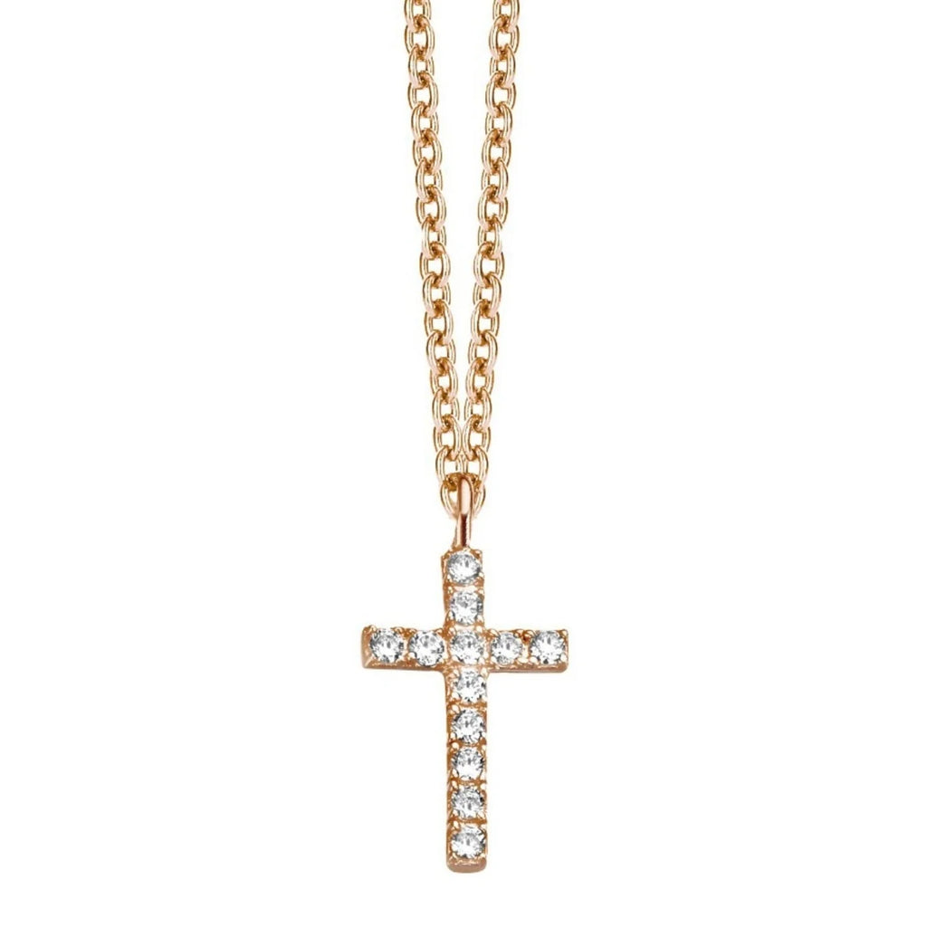 Rose silver necklace Cross pendant B4A05 Naiomy
