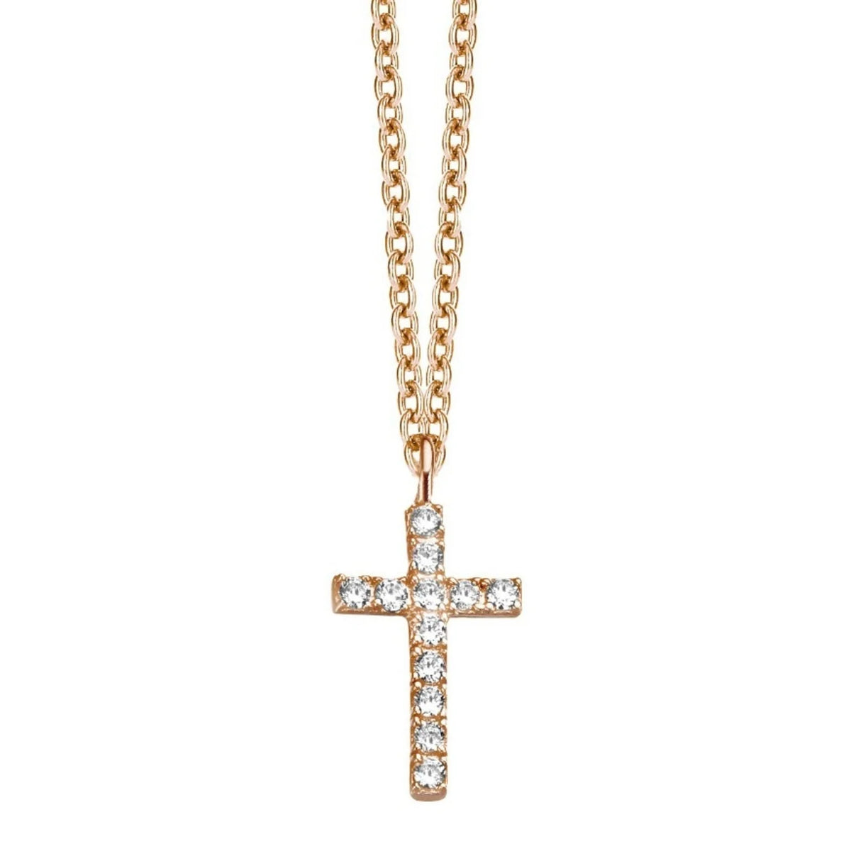 Rose silver necklace Cross pendant B4A05 Naiomy