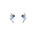 Spark silver earrings blue lightning Swarovski crystals KCS2088CB