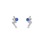 Spark silver earrings blue lightning Swarovski crystals KCS2088CB