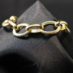 Stainless Steel Bracelet solid yellow oval pattern fantasy links RY57
