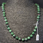 Semi-precious stone Ruby zoisite Necklace with silver clasp 00655325