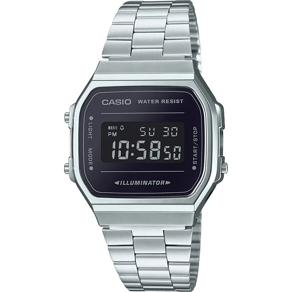 Casio watch men A168WEM-1EF vintage black dial
